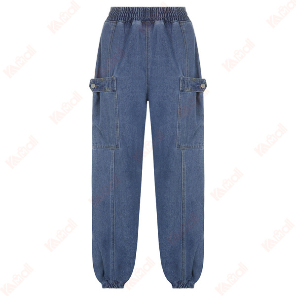 elasticated waist jean long pant